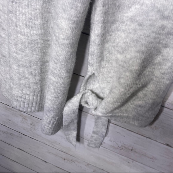 Coco + Carmen Oversized Slouchy Mock Neck Tie Cuff Sleeve tunic Sweater S/M - Picture 3 of 6